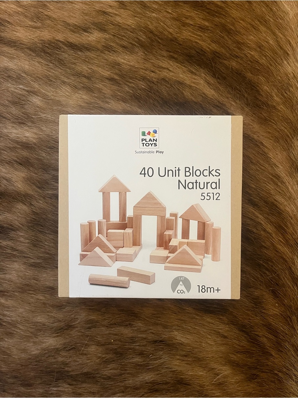 40-Unit Natural Wooden Building Blocks - Natural